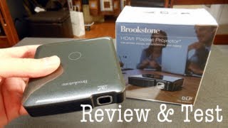 Brookstone HDMI Pocket Projector Review  Test  Unboxing [upl. by Dewar402]