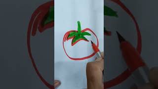 Beautiful tomato drawing kids easy art creator easy easydrawing [upl. by Sirrom]