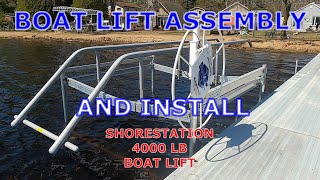 BOAT LIFT ASSEMBLY AND INSTALL [upl. by Llessur809]