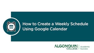 How to Create a Weekly Schedule Using Google Calendar [upl. by Limbert]