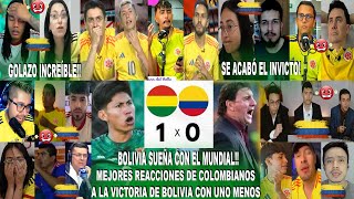 MEJORES REACCIONES DE COLOMBIA AL BOLIVIA 10 COLOMBIA CON GOLAZO DE TERCEROS Y FIN DEL INVICTO [upl. by Jeromy]