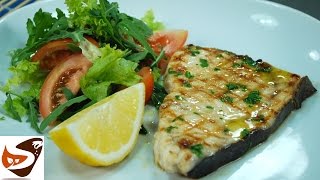 Pesce spada arrostito alla griglia alla piastra in padella  secondi di pesce Grilled Swordfish [upl. by Nylsor]