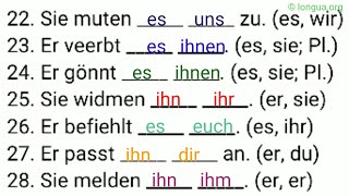 Übungen zu den Pronomen Nominativ Akkusativ Dativ Genitiv Tabelle Beispiele Mix mich mir d [upl. by Lan]