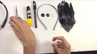 Abalorios Manualidades Tutorial Tocado de Plumas [upl. by Oilicec]