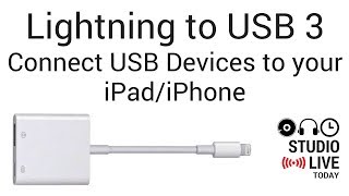 How to use a LIGHTNING TO USB 3 adapter iPhoneiPad [upl. by Ellehcsor]