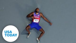 Noah Lyles talks about 200 meter collapse  USA TODAY SPORTS [upl. by Aeslehc]