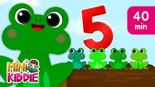 Five Little Speckled Frogs amp More  Kids Songs with Lyrics  40 Min  Mini Kiddie [upl. by Ellenwad170]