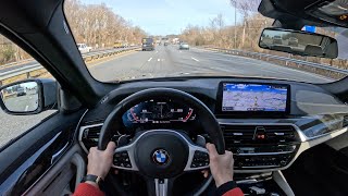 2021 BMW M550i xDrive  POV Test Drive  060 [upl. by Airbma]