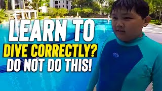 Beginner LEARN to DIVE to improve SWIM diving start [upl. by Enajharas]