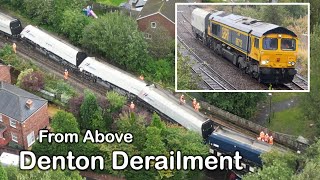 Denton Junction DERAILMENT  Drone Footage From Above [upl. by Elokyn]