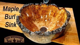 Woodturning  Maple Burl Sink Bathroom Remodel  Carl Jacobson [upl. by Blanchette]