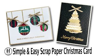 Simple amp Easy Scrap Paper Christmas Cards  No Specialty Dies Needed [upl. by Karoly161]