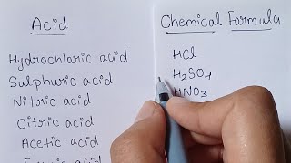 Learn Acid with their chemical formula [upl. by Lleroj]