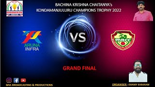 BACHINA KRISHNA CHAITANYAS KCT AP 2022 GRAND FINAL  ARUNA INFRA ONGOLE vs MRCC CHENNAI [upl. by Watanabe494]