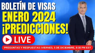 ¡EN VIVO BOLETÍN DE VISAS ENERO 2024  PREDICCIONES PARA FAMILIA Y EMPLEO [upl. by Datnow]