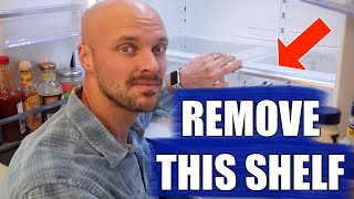 How to REMOVE and CLEAN Bottom Glass Shelf in SAMSUNG Refrigerator [upl. by Dee752]