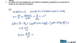 Cálculo de la separación de dos puntos de una onda dado el desfase problema selectividad [upl. by Hannahsohs944]