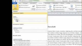 Word 2010 Erstellung von Inhaltsverzeichnis und Seitenzahlen [upl. by Meer]