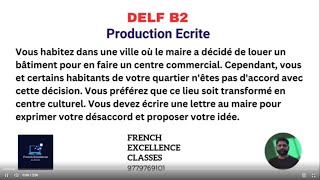 DELF B2 Production Ecrite lettre au maire por opposerle centre commercial delfb2 delfexam [upl. by Sinnoda723]