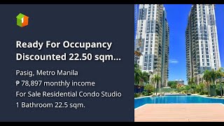 Ready For Occupancy Discounted 2250 sqm Studio Residential Condo Renttoown in Pasig [upl. by Eilyw]