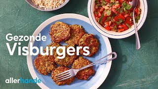 Gezonde visburger maken met makreel en courgette  Recept  Allerhande [upl. by Rihana]