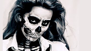 SKULL MAKEUP  CZASZKA NA HALLOWEEN [upl. by Ahsilrac]