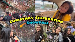 Christmas Celebration Vlog  Snowfall in Delhi 🥶🥶 Ginny Vlogs [upl. by Kally44]