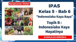 Rangkuman Materi IPAS Kelas 5 Bab 6 Topik B Indonesiaku Kaya Hayatinya Kurikulum Merdeka [upl. by Kloman]