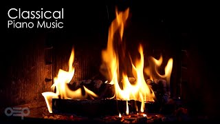 Classical Piano amp Fireplace 247  Mozart Chopin Beethoven Bach Grieg Schumann Satie [upl. by Aidiruy737]