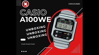 CASIO A100WE 1AEF Unboxing España Casio RelojCasio [upl. by Neelloc]