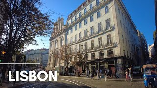 Lisbon Walking Tour from Chiado to Rossio on a Summer Afternoon  Lisboa Portugal [upl. by Wolfort]