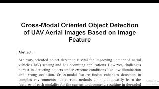 Cross Modal Oriented Object Detection of UAV Aerial Images Based on Image Feature [upl. by Kaiulani]