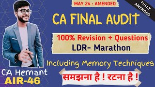 CA Final Audit New Course Marathon  Full Audit revision  May 24 [upl. by Aliel]