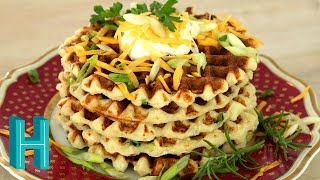 Mashed Potato Waffles Hilah Cooking [upl. by Odnavres336]