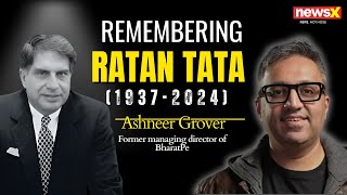 Ashneer Grover Reacts To Ratan Tatas Demise  quotHis Life is To Be Celebratedquot  NewsX Exclusive [upl. by Sakul]