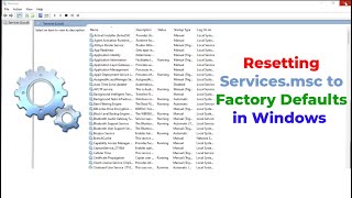 How to Reset Servicesmsc to Default Settings in Windows 1110 [upl. by Prouty]