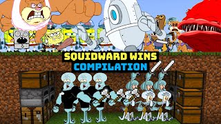 Every Time Squidward WINS Minecraft Speedrun  Mega Compilation [upl. by Eittocs]