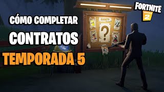 Fortnite Temporada 5 contratos qué son y cómo completarlos [upl. by Dnalhsa]