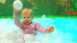 Indoor Playground Family Fun for Kids Part 6 with Spelling  Ball Pits Slides Tunnels Rides [upl. by Pinkham]