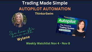 ThinkorSwim Automation Weekly WL Nov 4  Nov 8 [upl. by Nirak]