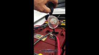 Marine Battery Flooded Cell Specific Gravity Test on Trojan T105 [upl. by Vizzone]