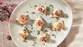 Recette  Oeuf de caille au vitello tonnato  Colruyt [upl. by Monteria567]