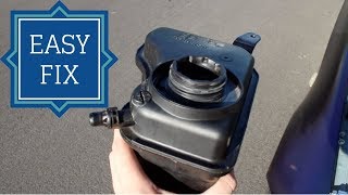 BMW COOLANT RESERVOIR TANK REPLACEMENT FIX COOLANT LEAK [upl. by Hein]