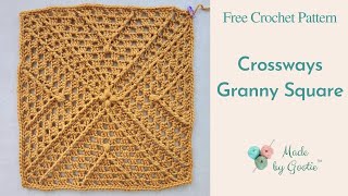 Crossways Granny Square Crochet Pattern  Free Tutorial [upl. by Yenolem]