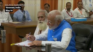 India Elections Modi Files Nomination Papers [upl. by Leelahk863]