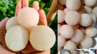 Coconut laddu sweet recipe how to make white laddu [upl. by Ellehsim]