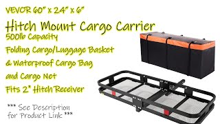 Unbox amp Assembly VEVOR 60quot x 24quot x 6quot Hitch Mount Cargo Carrier [upl. by Anirtap98]