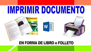 Imprimir en Forma de Libro o Folleto Word 2024 🔴 [upl. by Ittocs]