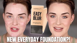 Huda Beauty Easy Blur Foundation  2 day wear test on combo skin [upl. by Loseff527]