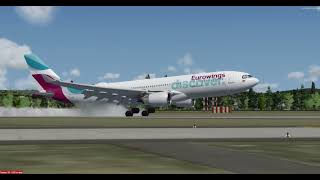 P3Dv45  eurowings Discover Landing  EDDF Frankfurt Intl Airport [upl. by Haidej]